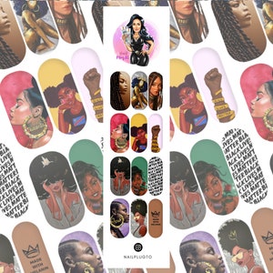 Melanin Nail Decals - Waterslide Decals - Nail Art - Nail Stickers