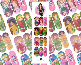 Totally Spies Nail Decals - Waterslide Decals - Nail Art - Nail Stickers