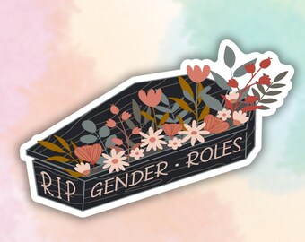 RIP GENDER ROLES | Feminist Strong Woman | Die-Cut Sticker | Bullet Journal Sticker | Vinyl Sticker