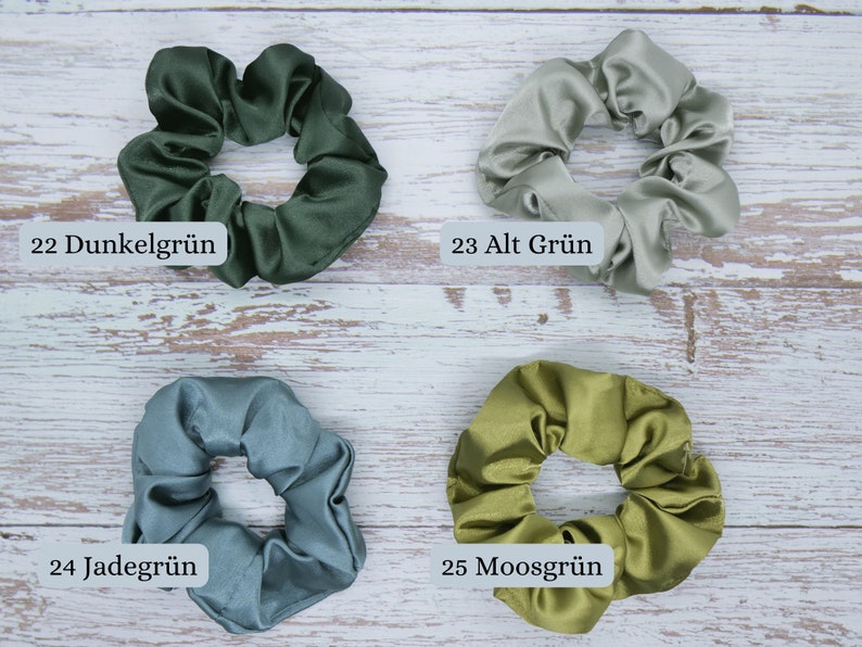 Stretch Satin Scrunchie 29 Farben Haargummi Zopfgummi Haarschmuck Geschenk Bild 7