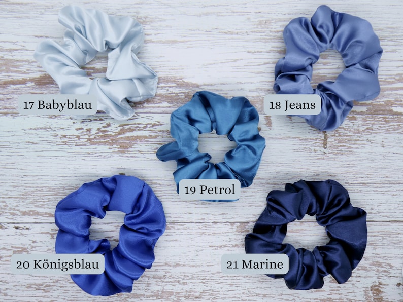 Stretch Satin Scrunchie 29 Farben Haargummi Zopfgummi Haarschmuck Geschenk Bild 6