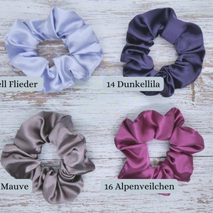 Stretch Satin Scrunchie 29 Farben Haargummi Zopfgummi Haarschmuck Geschenk Bild 5