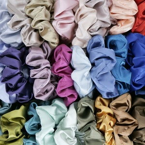 Stretch Satin Scrunchie | 33 Colors | Hair Tie | Ponytail Holder | Hair Accessory | Gift
