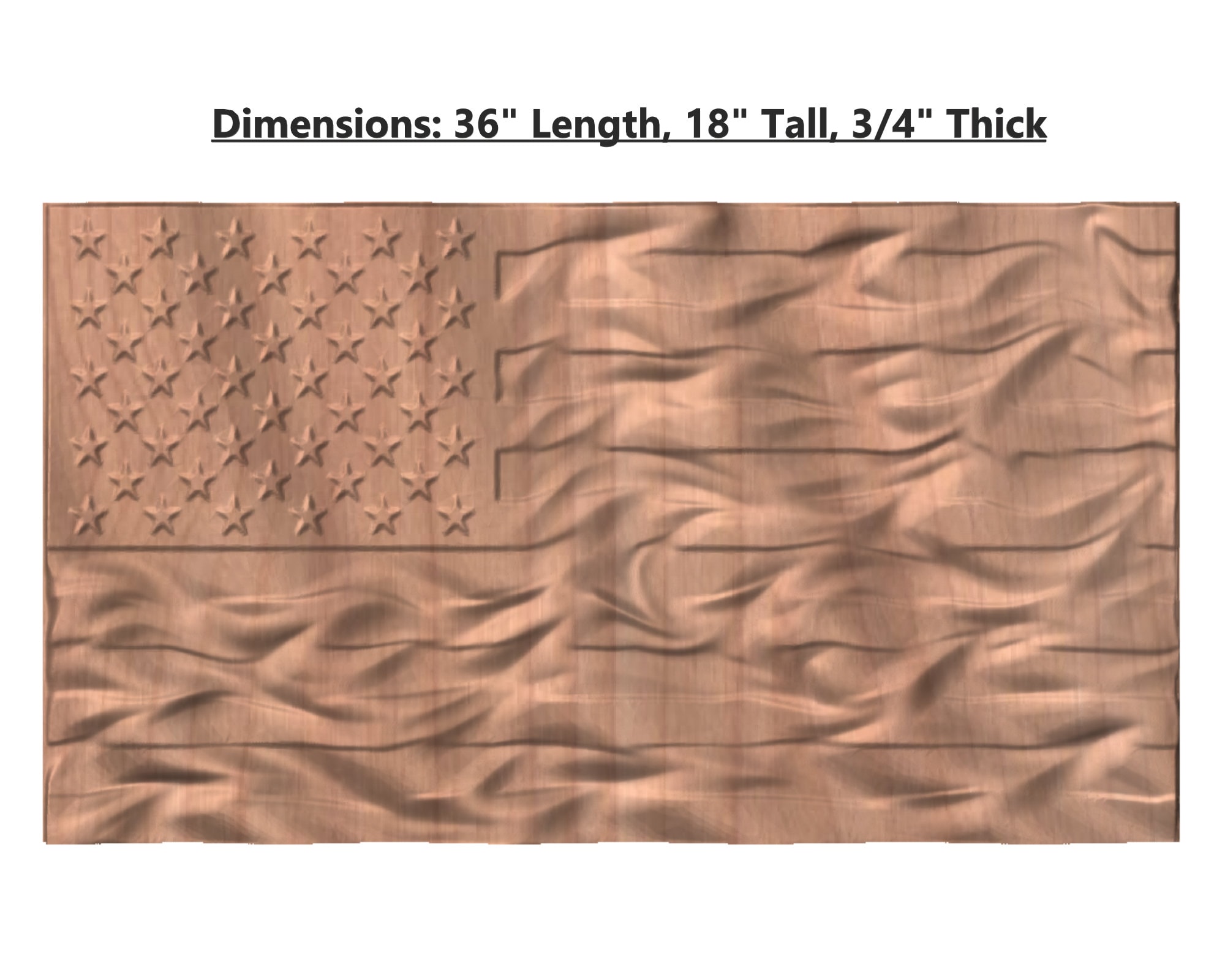 3D STL File for Cnc Router, American Wavy Flag STL File for CNC Routing ...