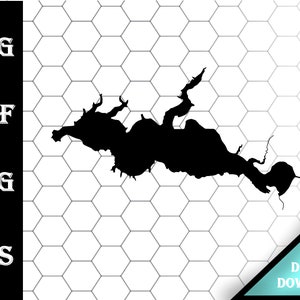 Cowan Lake Ohio Map Silhouette Shape svg dxf pdf eps crv vector graphic design, Laser File, Screen Printing File
