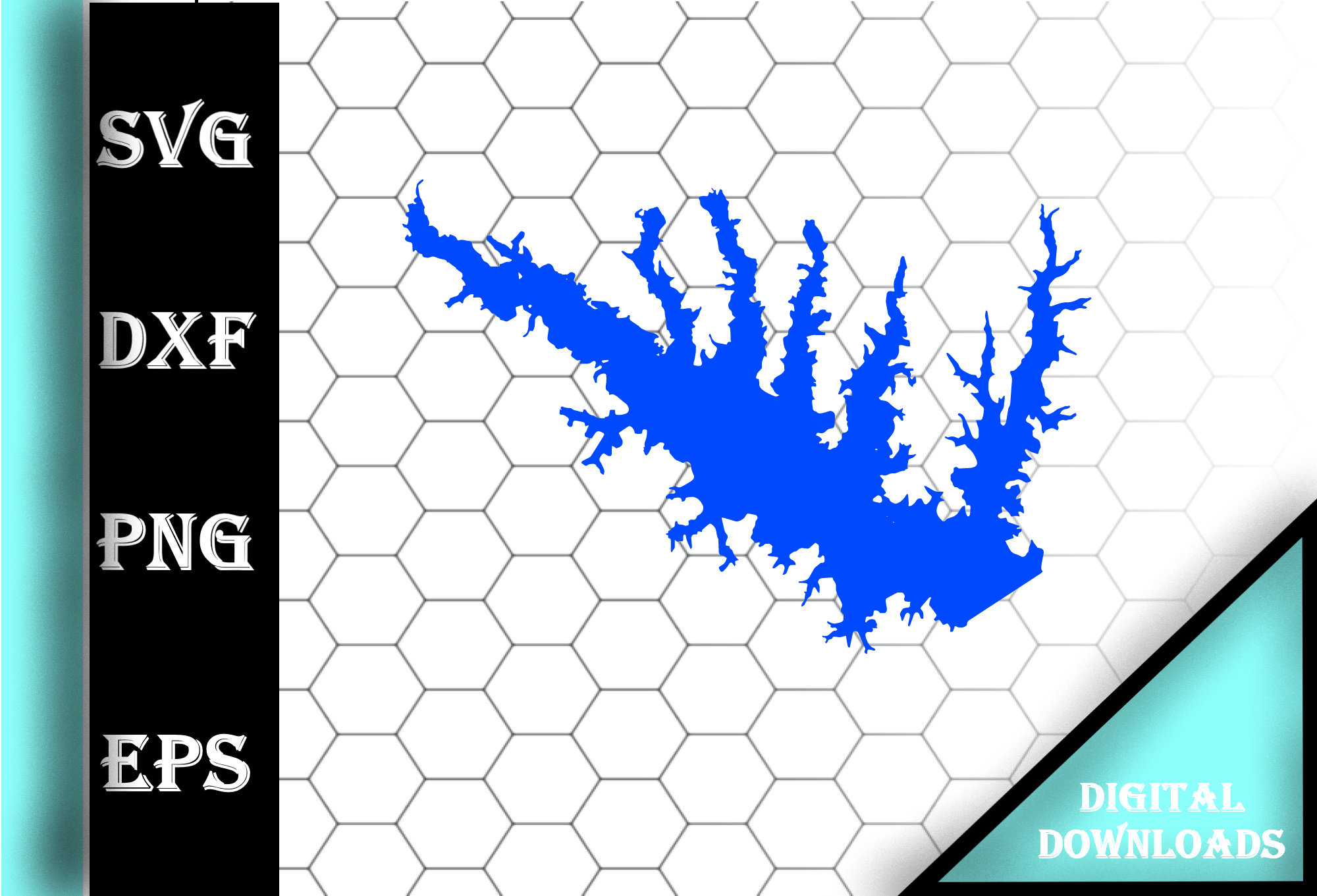 Caney Creek Reservoir Louisiana Map Silhouette Shape Svg Dxf Pdf Eps