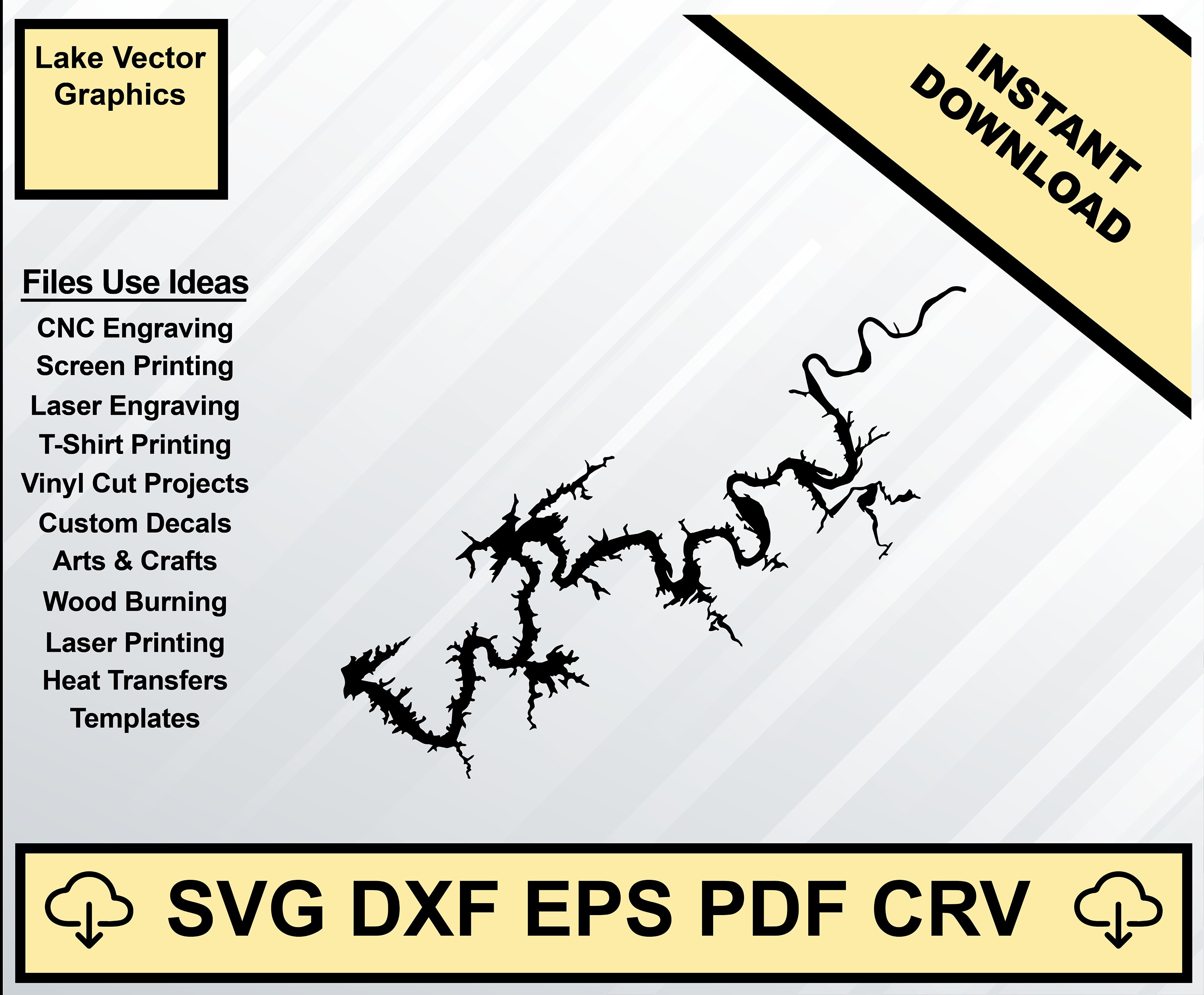 Fort Loudoun Lake Tennesse Map Silhouette Shape Svg Dxf Pdf Etsy