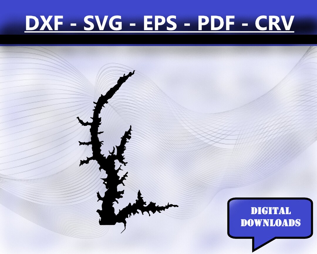 Big Creek Lake Alabama Map Silhouette Shape Svg Dxf Pdf Eps Crv Vector