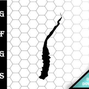 Bounds Lake Alabama Mapa Silhueta Forma svg dxf pdf eps crv design gráfico vetorial, arquivo a laser, arquivo de impressão de tela