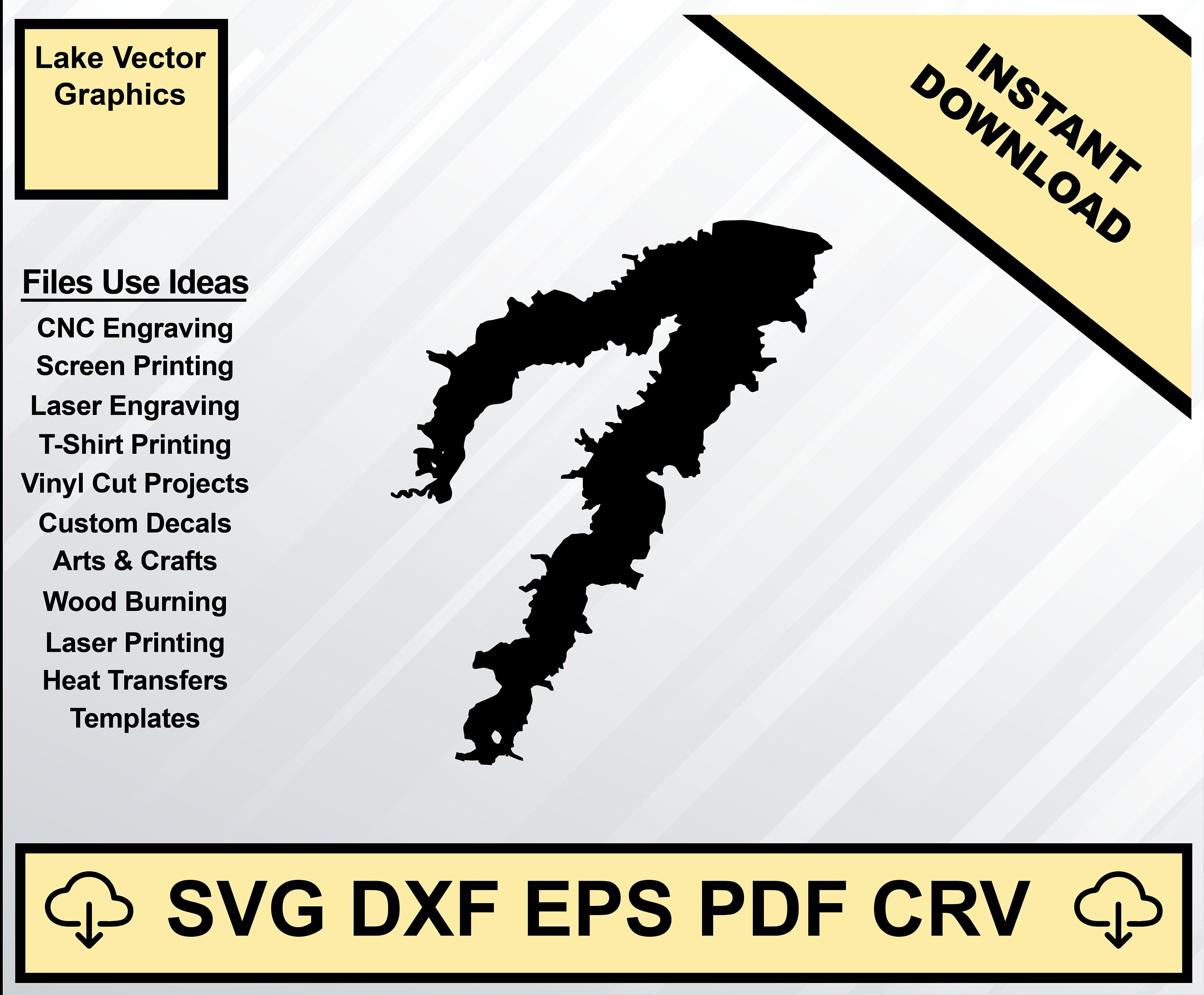 Joe Pool Lake Texas Map Silhouette Shape Svg Dxf Pdf Eps Crv Vector