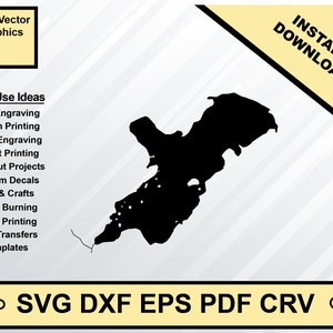Wehapa Lake Alabama carte Silhouette forme svg dxf pdf eps crv conception graphique vectorielle, fichier Laser, fichier de sérigraphie