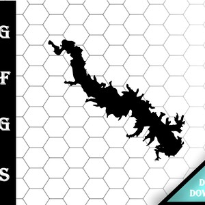 Nantachie Lake Louisiana Map Silhouette Shape svg dxf pdf eps crv vector graphic design, Laser File, Screen Printing File