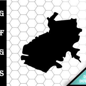 Valley Lake Alabama kaart silhouet vorm svg dxf pdf eps crv vector grafisch ontwerp, laser bestand, zeefdruk bestand