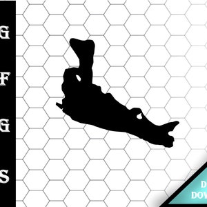 Coventry Lake (Wangumbaug) Connecticut Map Silhouette Shape svg dxf pdf eps crv vector graphic design, Laser File, Screen Printing File
