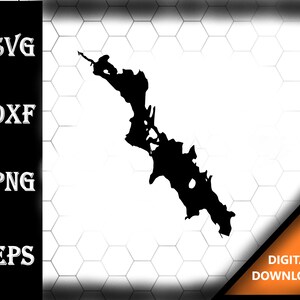 Saugatuck Lake Connecticut Map Silhouette Shape svg dxf pdf eps crv vector graphic design, Laser File, Screen Printing File