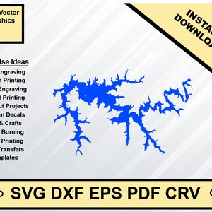 Patoka Lake SVG Map Silhouette Shape svg dxf pdf eps crv vector graphic design, Laser File, Screen Printing File