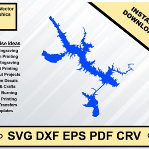 Jordan Lake Alabama kaart silhouet vorm svg dxf pdf eps crv vector grafisch ontwerp, laser bestand, zeefdruk bestand