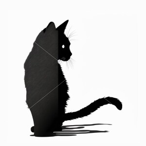 Cat Silhouette Digital Download - Png, DXF, SVG, PDF
