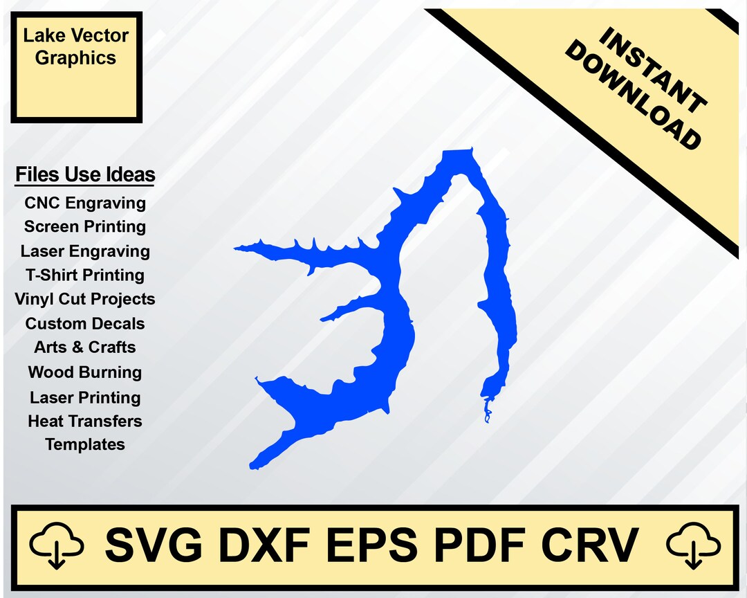 Glendale Lake Pennsylvania Mapa Silueta Forma svg dxf pdf eps crv