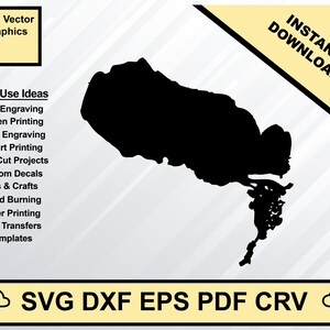Becharof Lake Alaska Landkarte Silhouette Form svg dxf pdf eps crv Vektor Grafik Design, Laser Datei, Siebdruck Datei, CNC Cut File