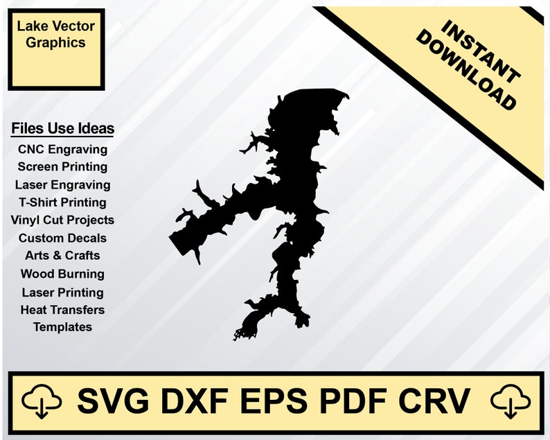 Cotile Lake Louisiana Map Silhouette Shape Svg Dxf Pdf Eps Crv Vector