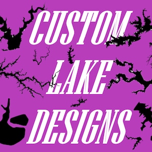 Custom Lake Map Silhouette Shape svg dxf pdf eps crv vector graphic design, Laser File, Screen Printing File,