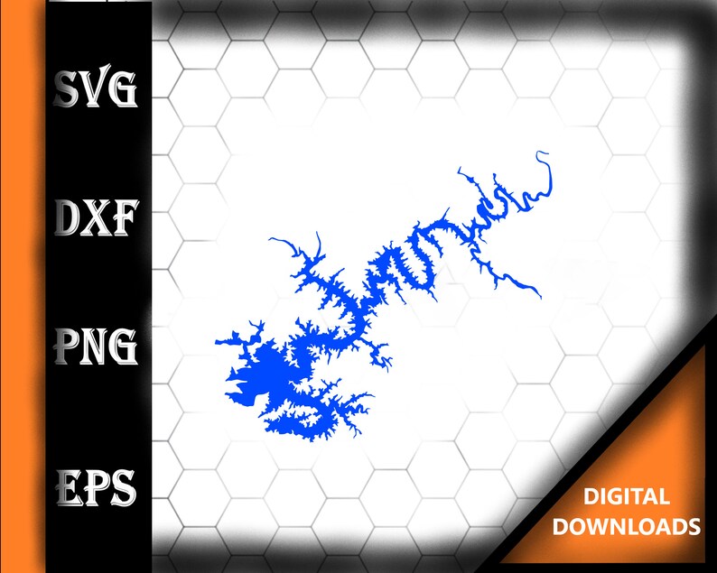 Lake Wedowee Alabama Map Silhouette Shape Svg Dxf Pdf Eps Crv Vector