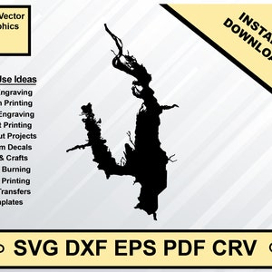 Castle Rock Lake Wisconsin Carte Silhouette Shape svg dxf pdf eps crv conception graphique vectorielle, fichier laser, fichier de sérigraphie,