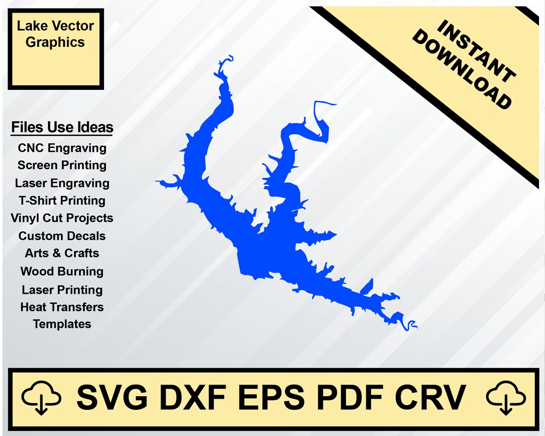 Lake of the Arbuckle's Oklahoma Map Svg Dxf Pdf Eps Crv Vector Graphic