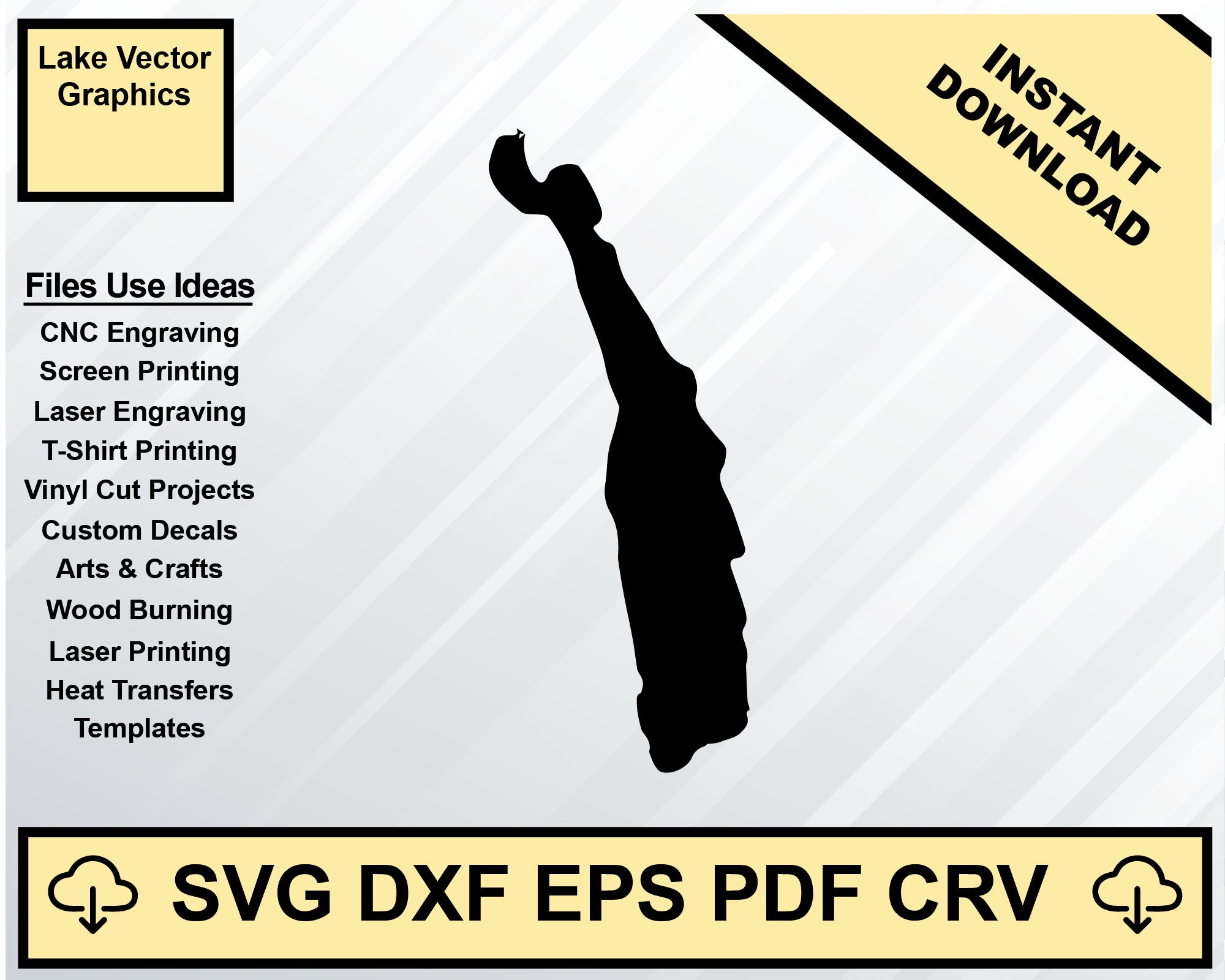 Cazenovia Lake New York Map Silhouette Shape Svg Dxf Pdf Eps Crv Vector