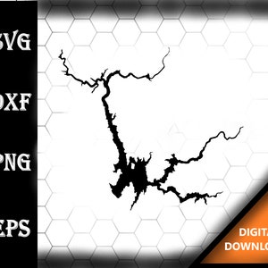 Lake Oroville California Map Silhouette Shape svg dxf pdf eps crv vector graphic design, Laser File, Screen Printing File