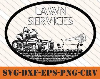 Lawn Services Logo SVG dxf pdf eps crv vector graphic design, Laser File, Screen Printing File,