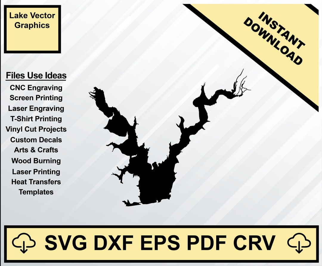 Aquilla Lake Texas Map Silhouette Shape Svg Dxf Pdf Eps Crv Vector