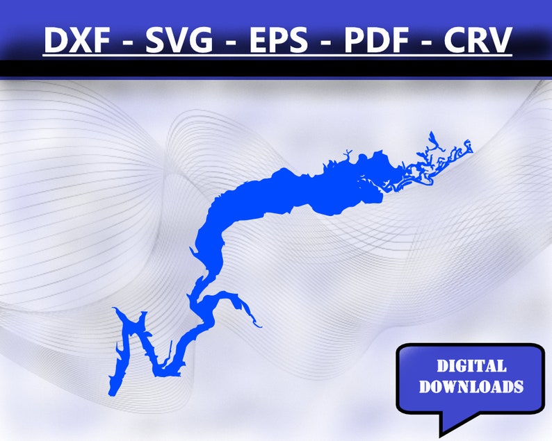 Gantt Lake Alabama Map Silhouette Shape svg dxf pdf eps crv Etsy México