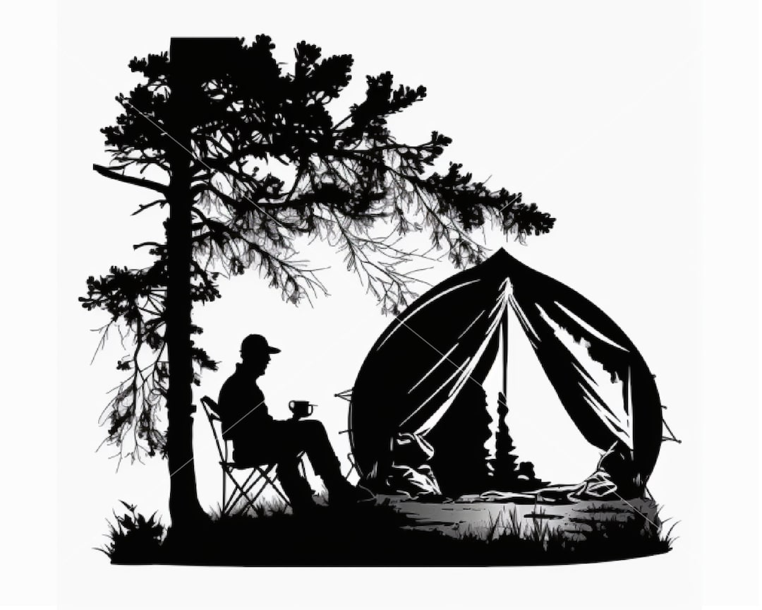 Camping Silhouette Digital Download - Png, DXF, SVG, PDF - Etsy