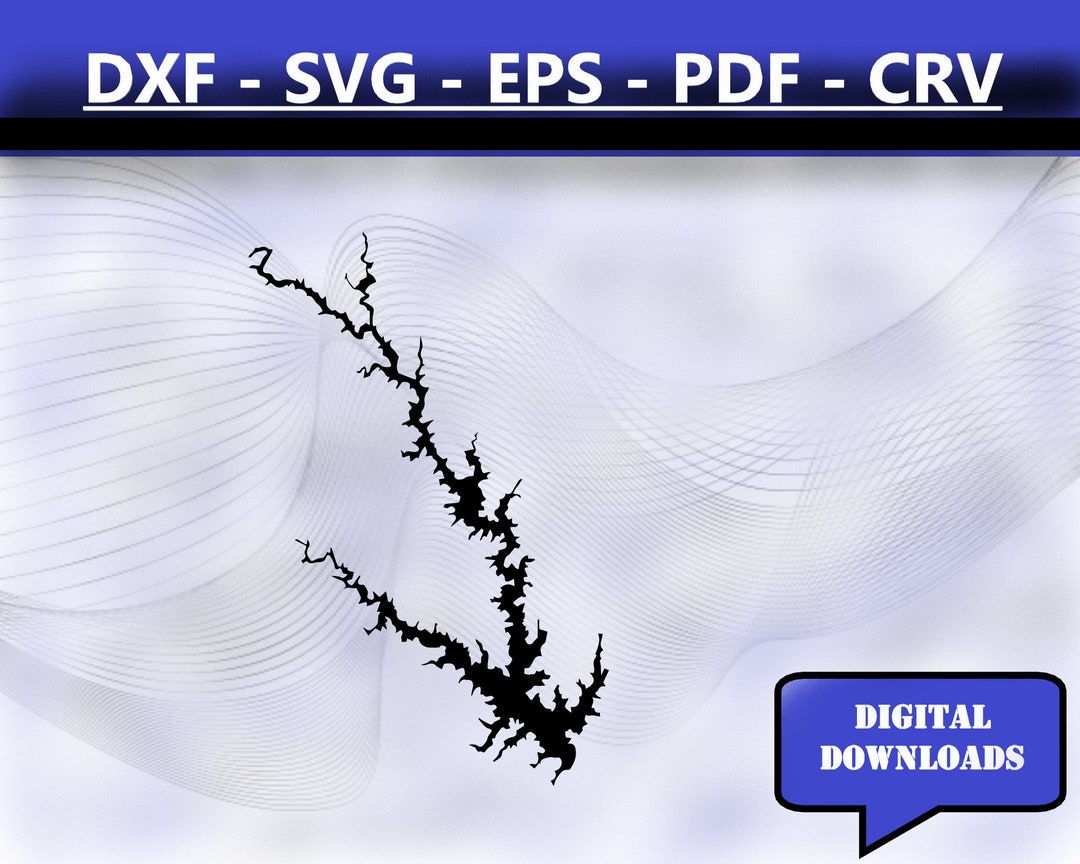 Randleman Lake North Carolina Map Svg Dxf Pdf Eps Crv Vector Graphic