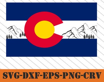 Colorado Flag SVG Graphic svg dxf pdf eps crv vector graphic design, Laser File, Screen Printing File, CNC Cut File