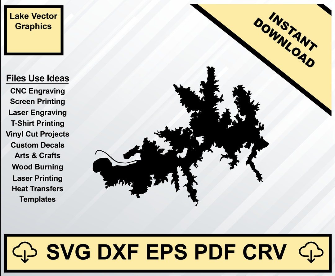 Lake Kemp Texas Map Silhouette Shape Svg Dxf Pdf Eps Crv Vector Graphic