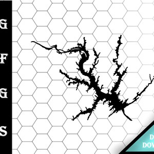 High Rock Lake North Carolina Carte Silhouette Shape svg dxf pdf eps crv vectoriel graphic design, Laser File, Screen Printing File