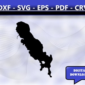 Gull Lake Michigan Map Silhouette Shape svg dxf pdf eps crv vector graphic design, Laser File, Screen Printing File