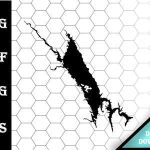 Lake Berryessa California Map Silhouette Shape svg dxf pdf eps crv vector graphic design, Laser File, Screen Printing File