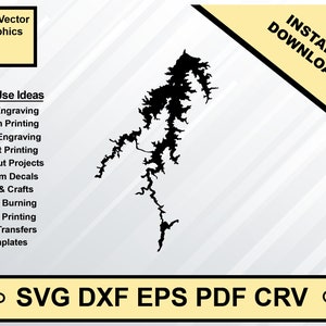 Belews lake, North Carolina Map Silhouette Shape svg dxf pdf eps crv vector graphic design, Laser File, Screen Printing File