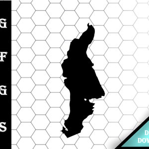 Cherry Lake California Map Silhouette Shape svg dxf pdf eps crv vector graphic design, Laser File, Screen Printing File