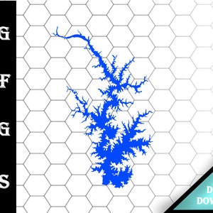 Lake Norman North Carolina Map Silhouette Shape svg dxf pdf eps crv vector graphic design, Laser File, Screen Printing File