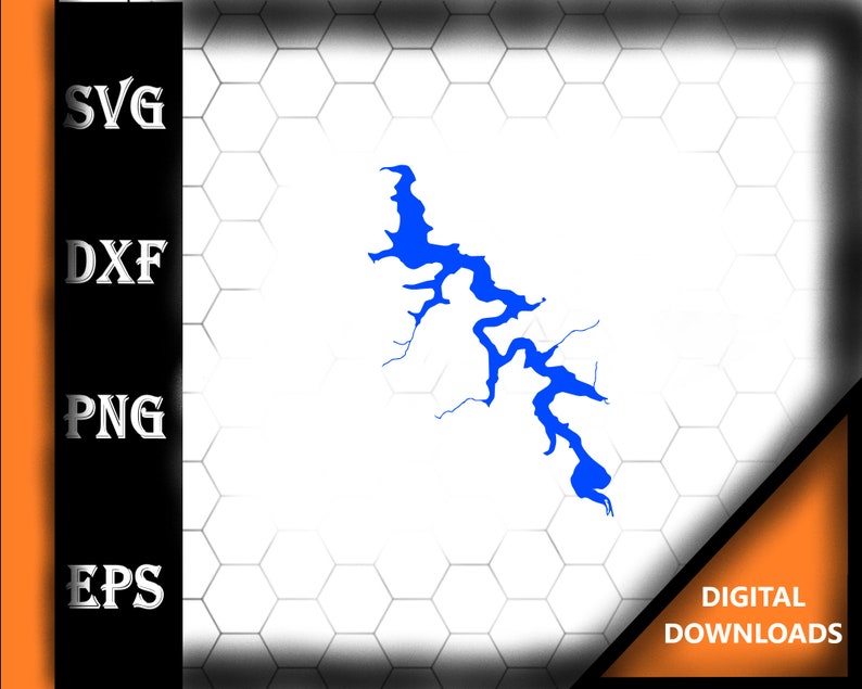 Piedmont Lake Ohio Map Silhouette Shape Svg Dxf Pdf Eps Crv Vector