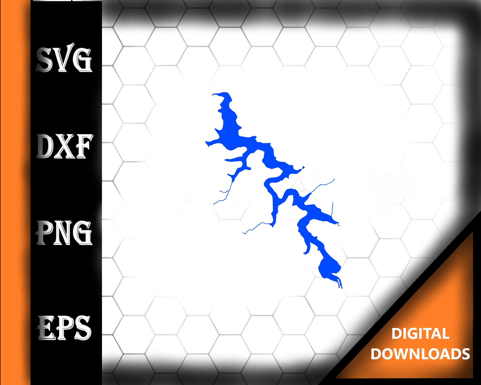 Piedmont Lake Ohio Map Silhouette Shape Svg Dxf Pdf Eps Crv Vector