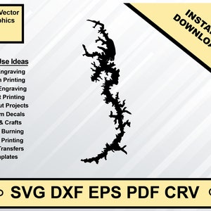 Lake Chicot Louisiana Map Silhouette Shape svg dxf pdf eps crv vector graphic design, Laser File, Screen Printing File