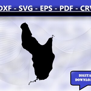 Hubbard Lake Michigan Map Silhouette Shape svg dxf pdf eps crv vector graphic design, Laser File, Screen Printing File