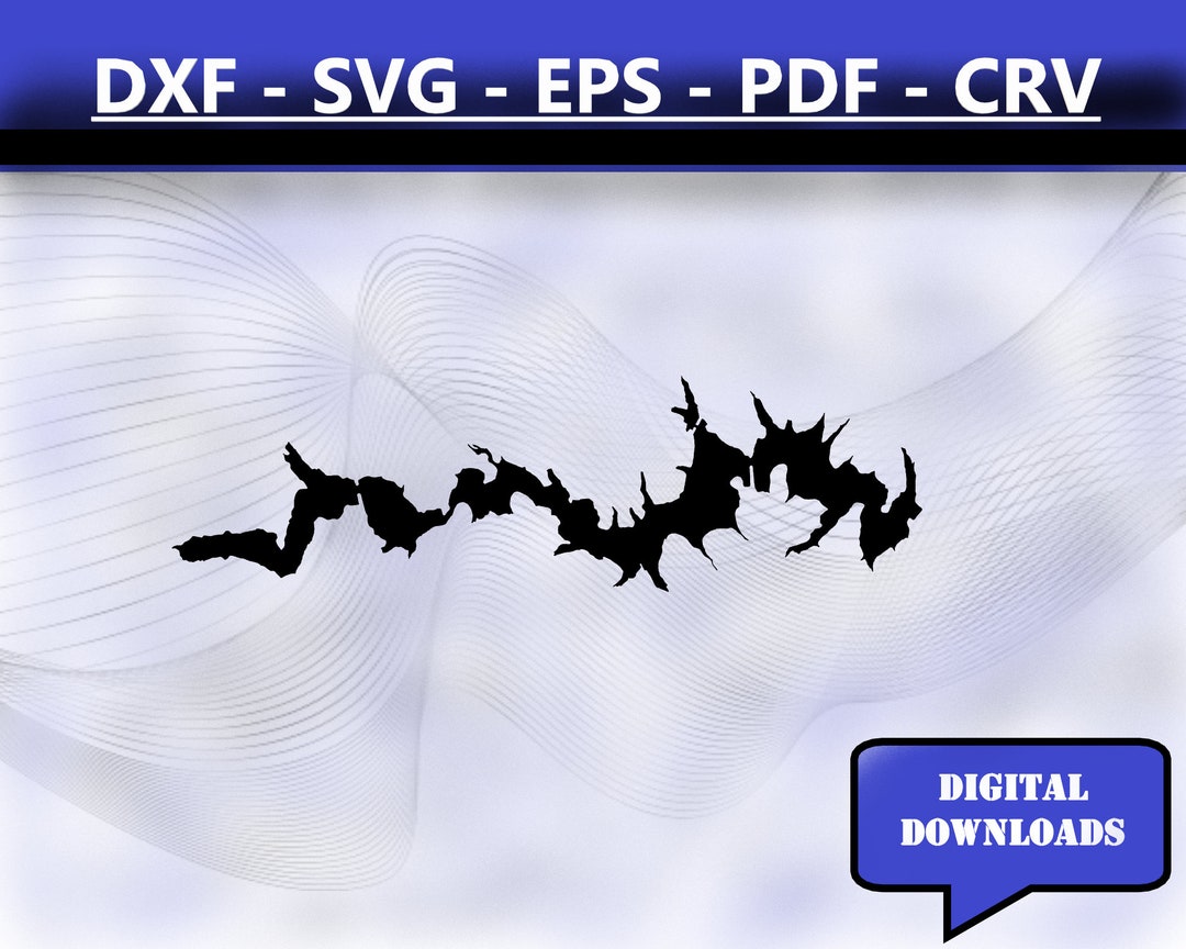 Lake Bowen South Carolina Map Silhouette Shape Svg Dxf Pdf Eps Crv