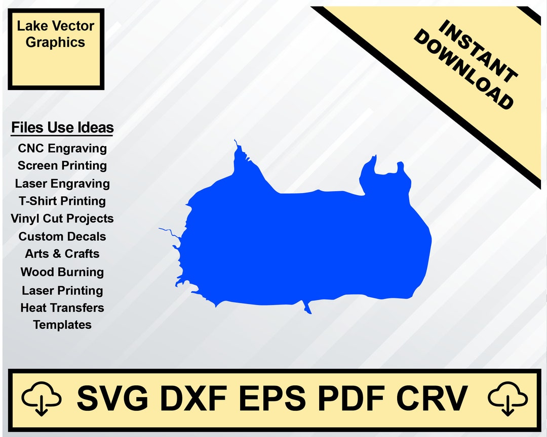 Panguitch Lake Utah Map Svg Dxf Pdf Eps Crv Vector Graphic Design